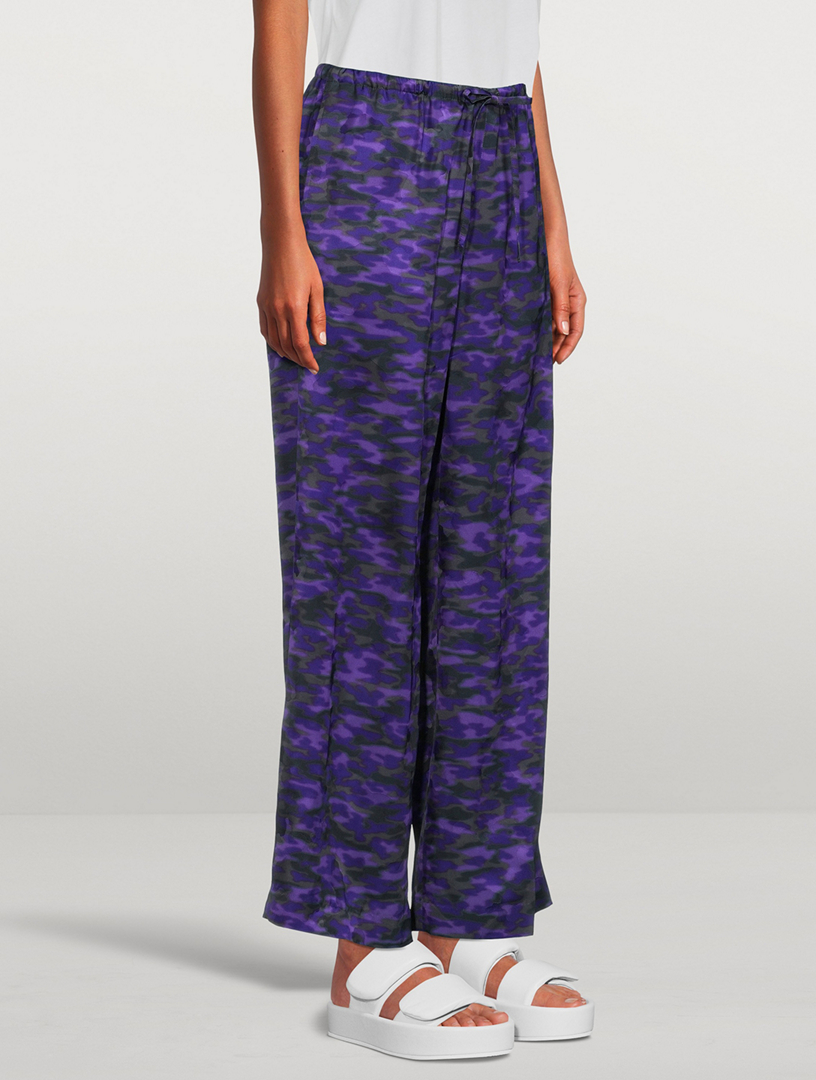 Puvis Wide-Leg Pants Camo Print