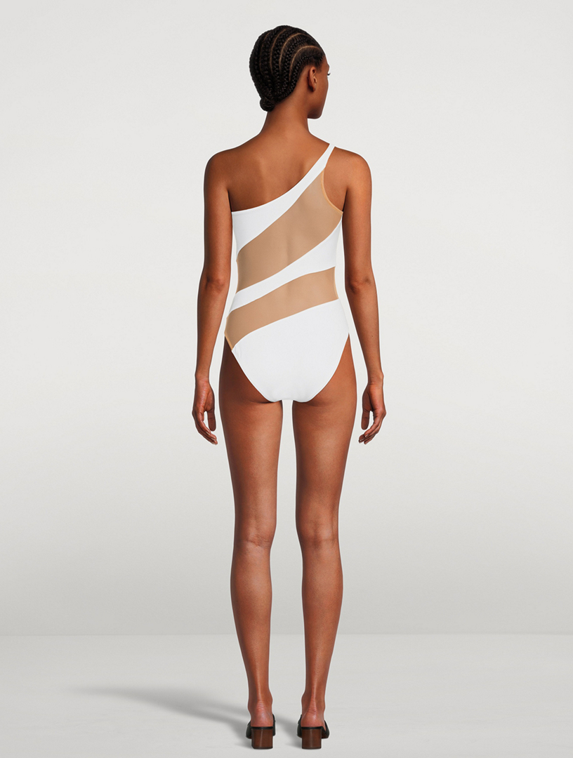 NORMA KAMALI Snake Mesh Mio One-Piece Swimsuit | Holt Renfrew