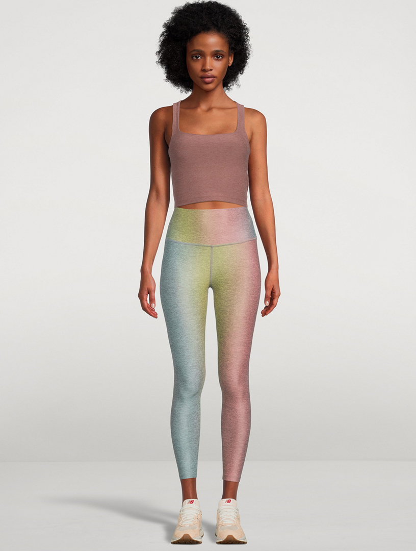 Beyond Yoga Spacedye Caught in the Midi High Waisted Legging in Sienna  Brown Heather