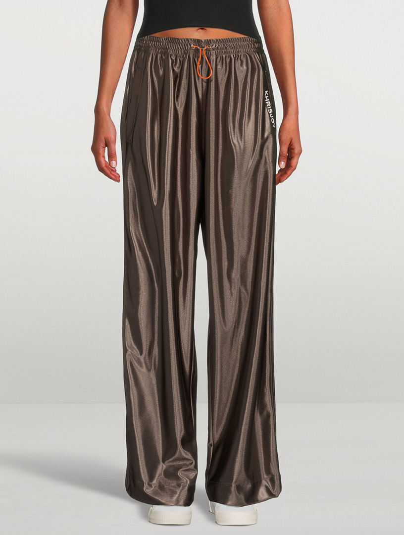 KHRISJOY Satin Track Pants