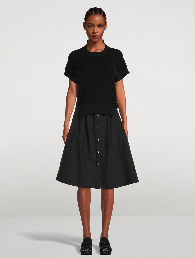 Cotton Knit Shirt Dress