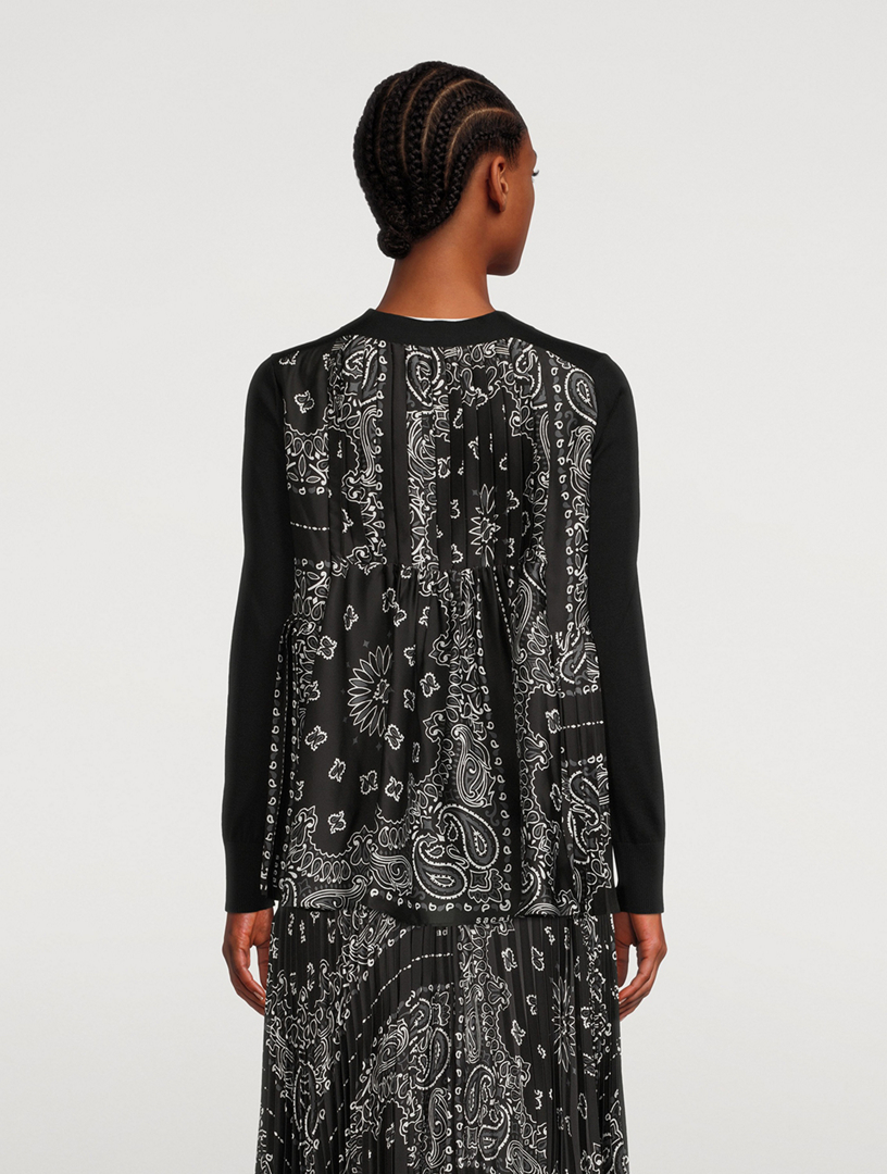 Cardigan Bandana Print