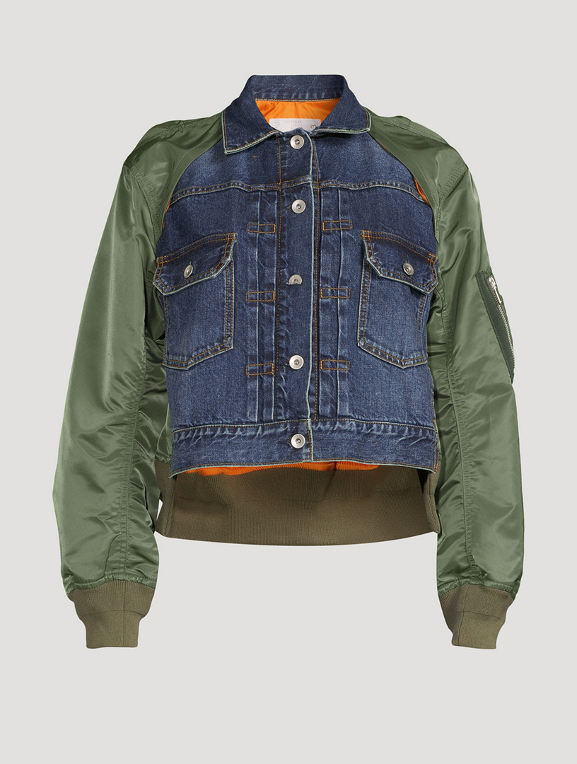 Sacai denim shop bomber jacket