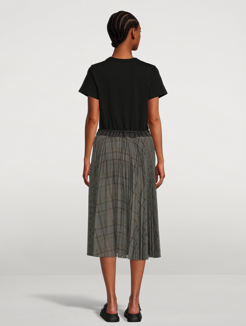Glen Check Mix T-Shirt Dress