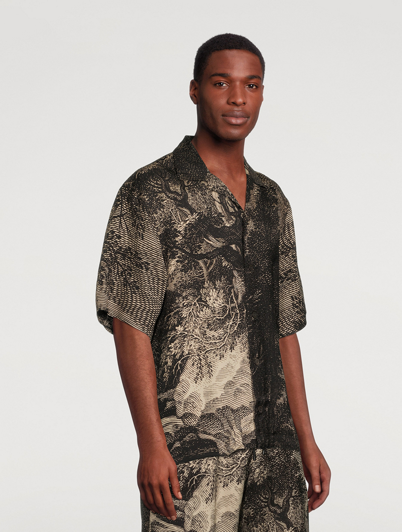 DRIES VAN NOTEN Cassi Camp Shirt In Snake Print | Holt Renfrew