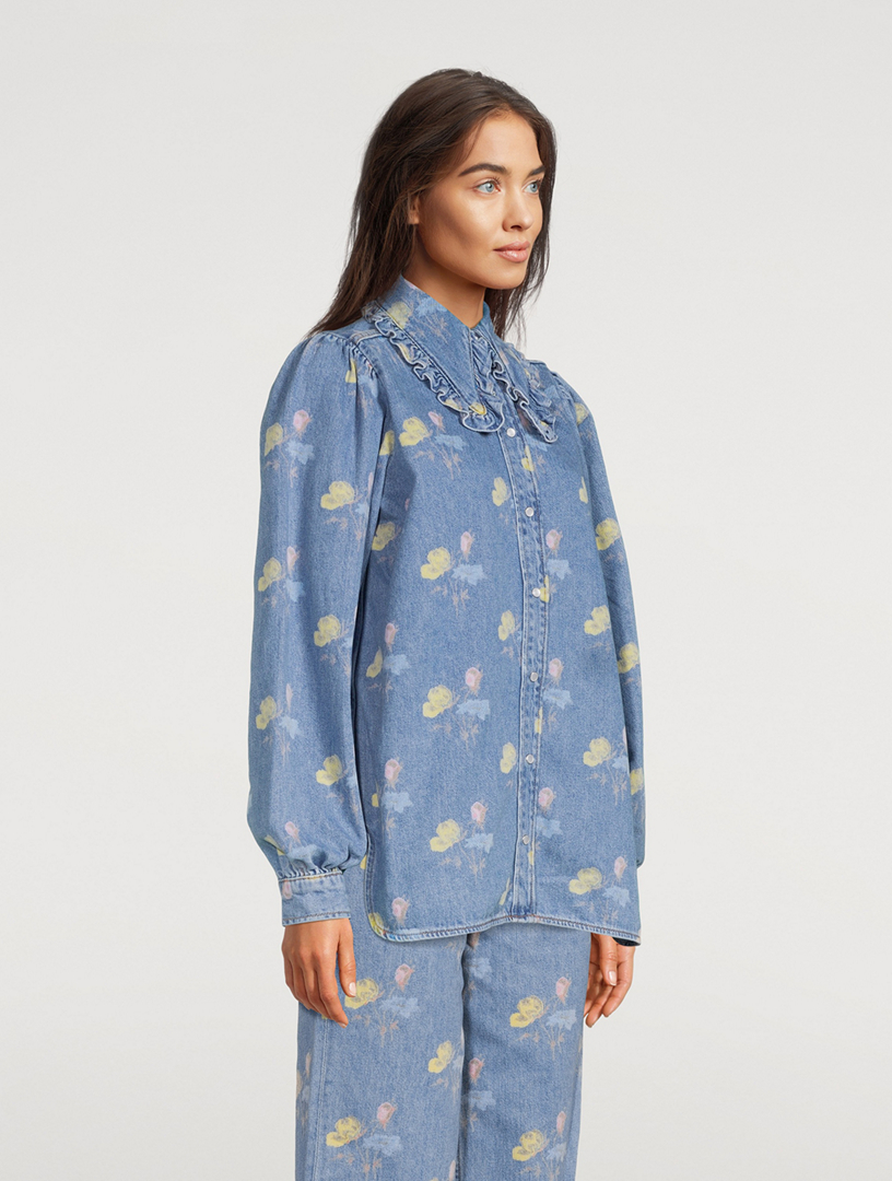 Ganni hot sale denim shirt