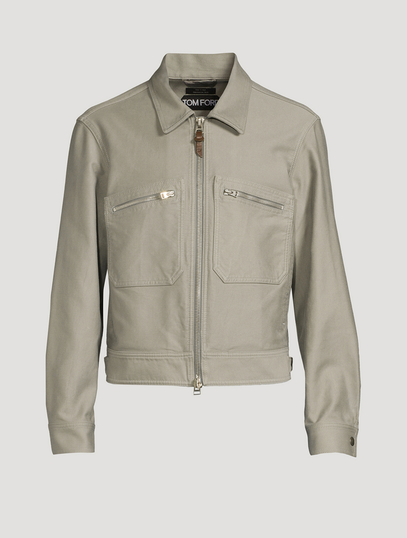 Brushed Cotton Zip Blouson Jacket