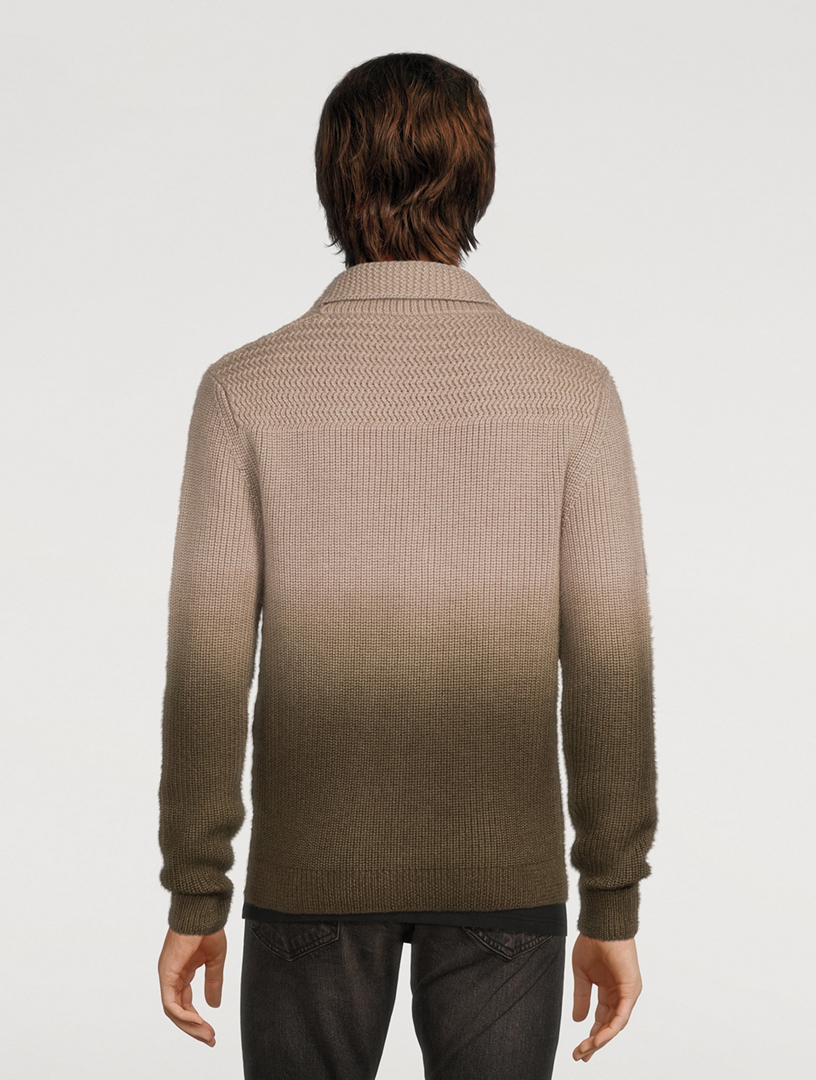 TOM FORD Wool Mohair And Silk Dip-Dye Cardigan | Holt Renfrew