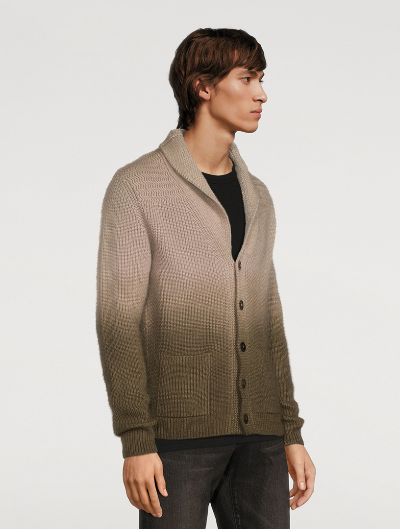 Wool Mohair And Silk Dip-Dye Cardigan
