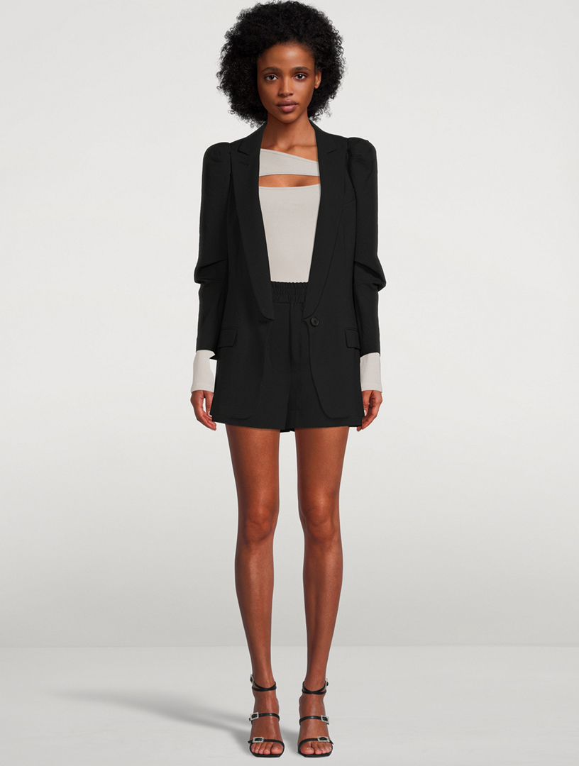 Scrunch-Sleeve Blazer