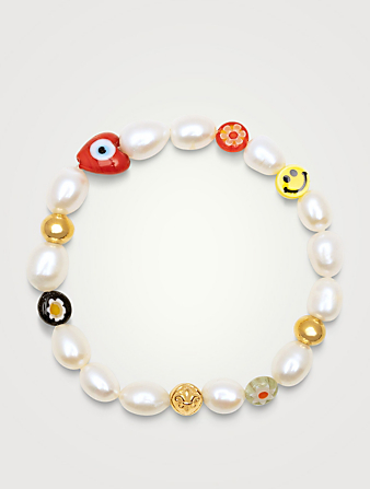 Smiley Face Pearl Bracelet