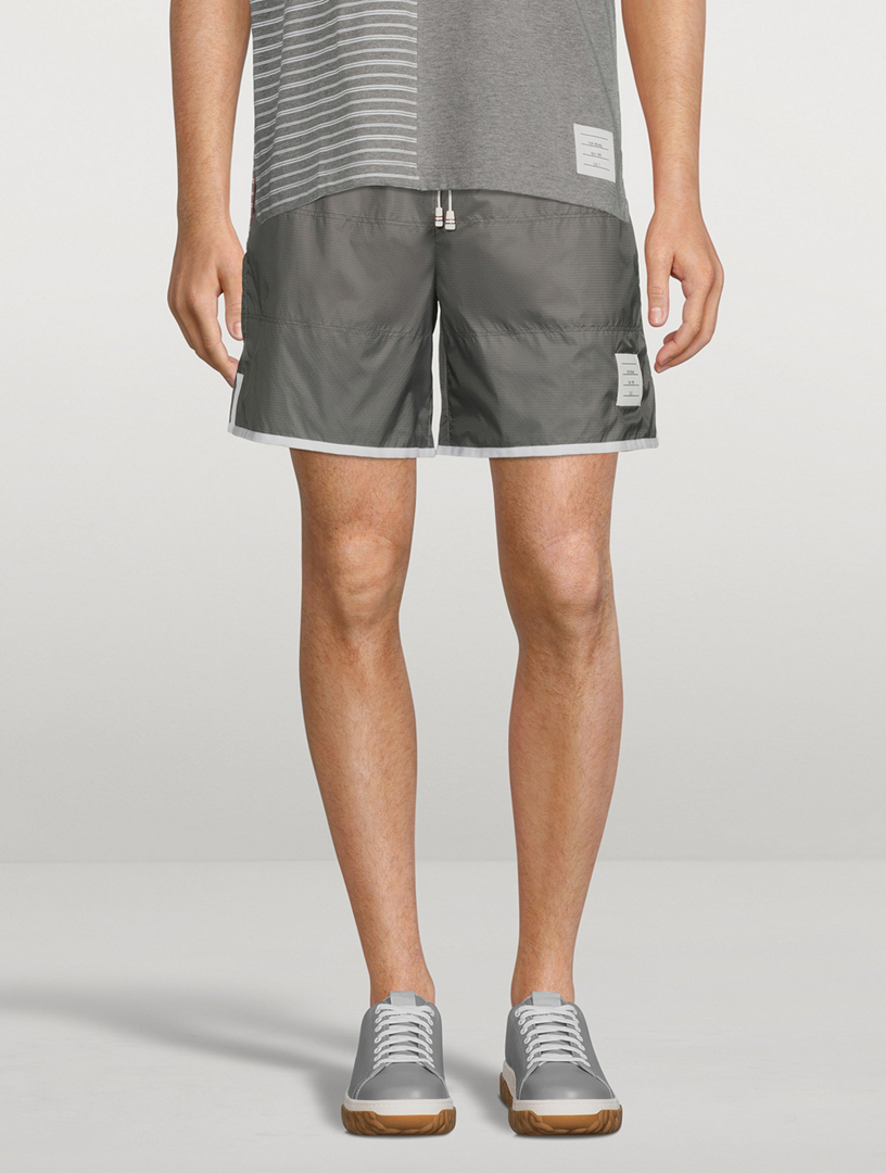 Silver Quilted Ripstop Jersey Lining Track Short