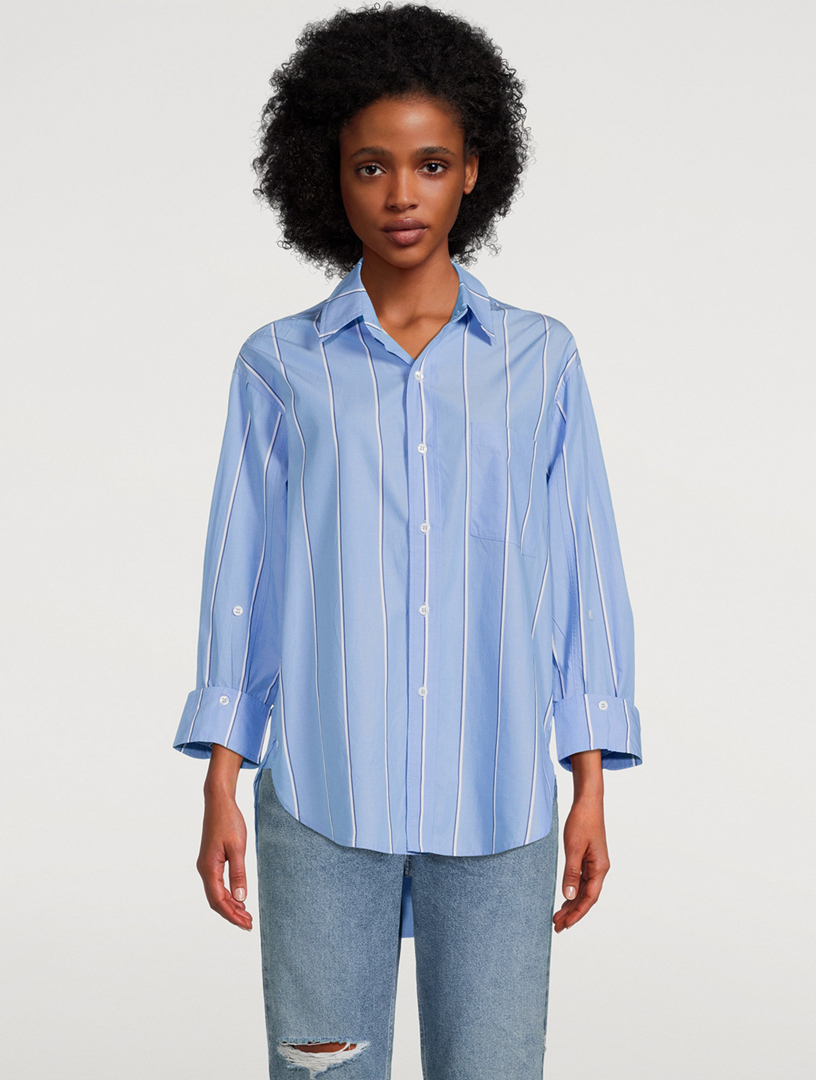 Kayla Cotton Shirt Stripe Print