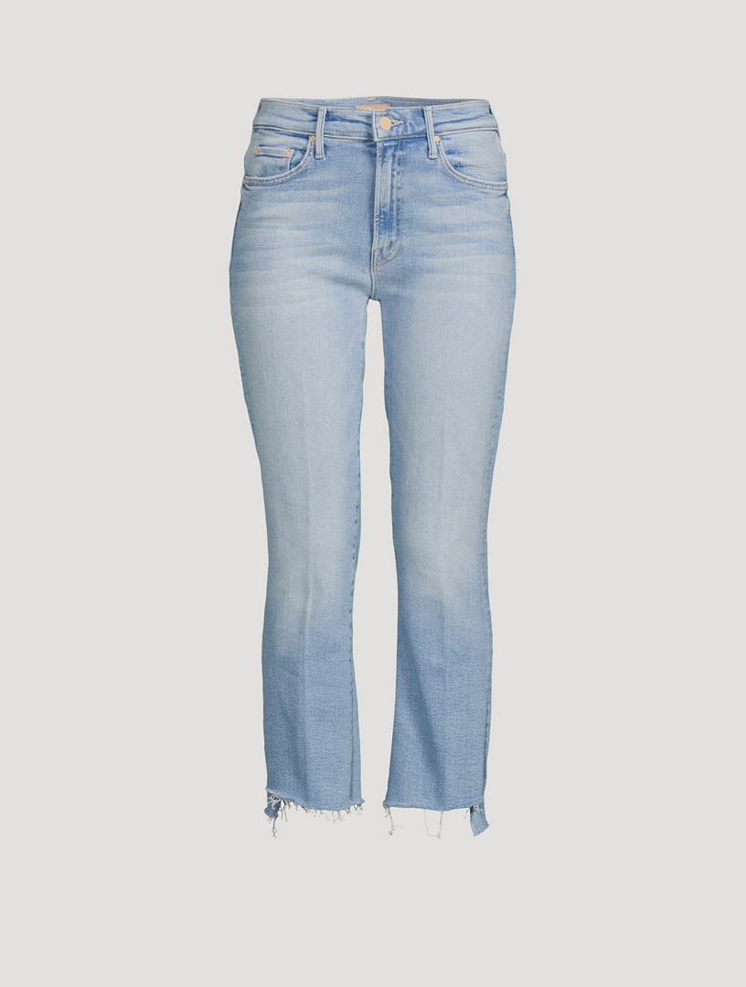 MOTHER The Insider Straight Cropped Jeans With Step Fray | Holt 