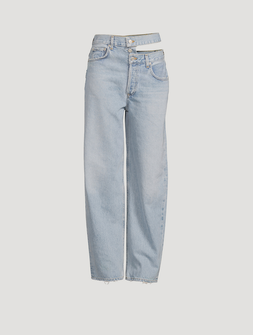 Broken Waistband Straight-Leg Jeans