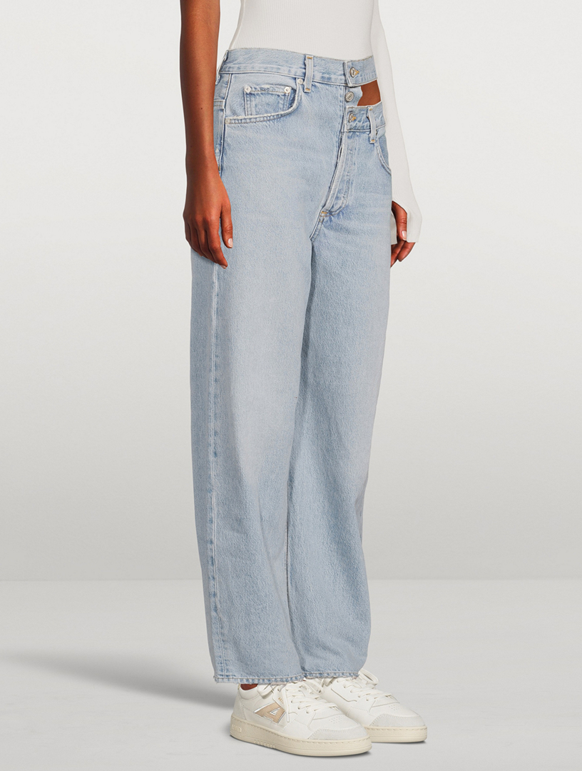 Broken Waistband Straight-Leg Jeans