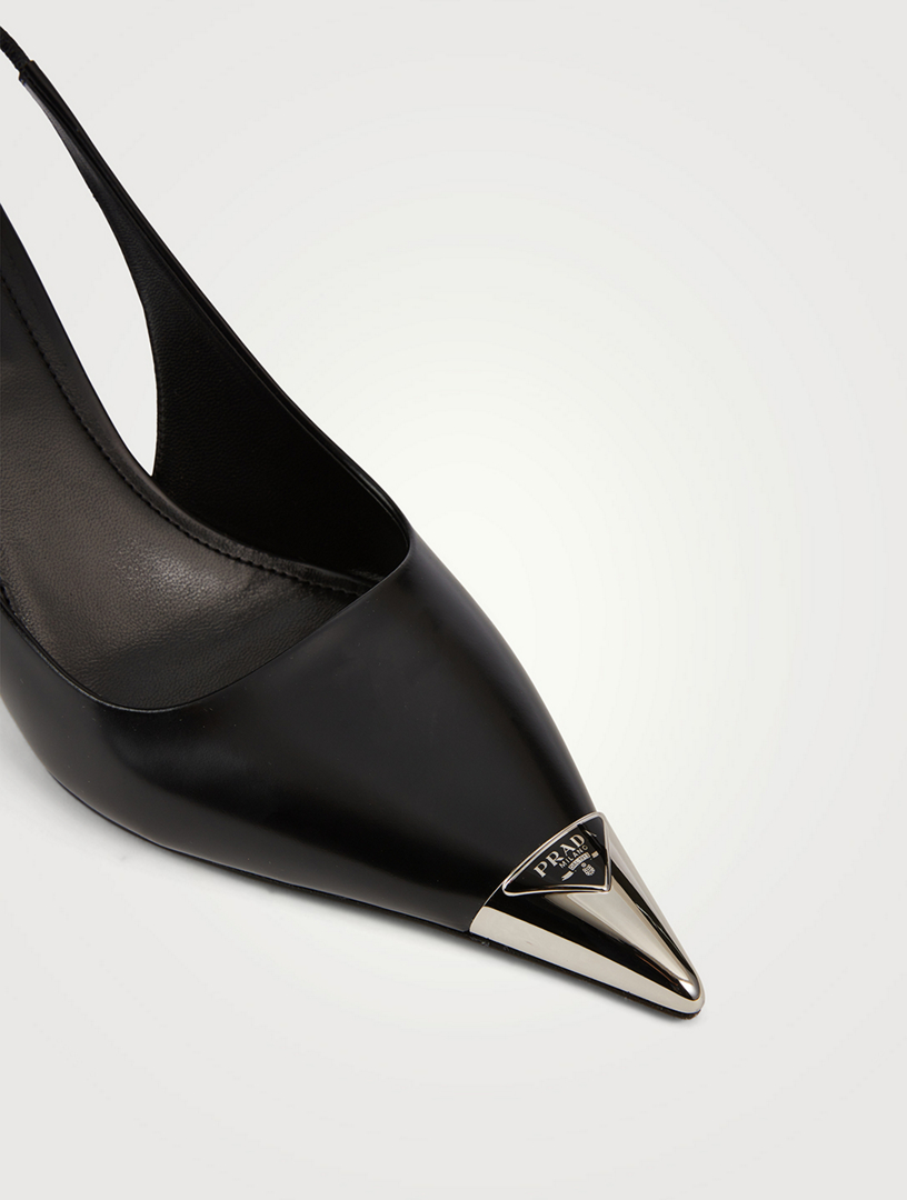 Prada cap store toe slingback