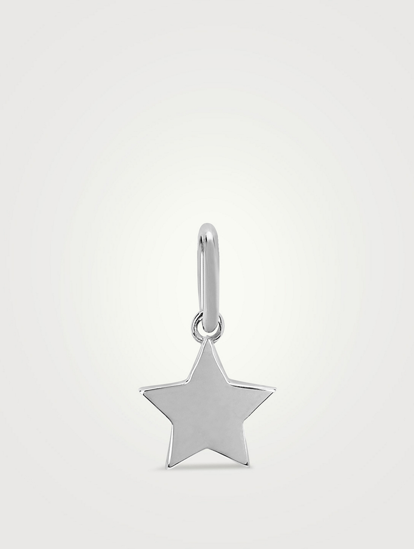 14K White Gold Star Charm Pendant