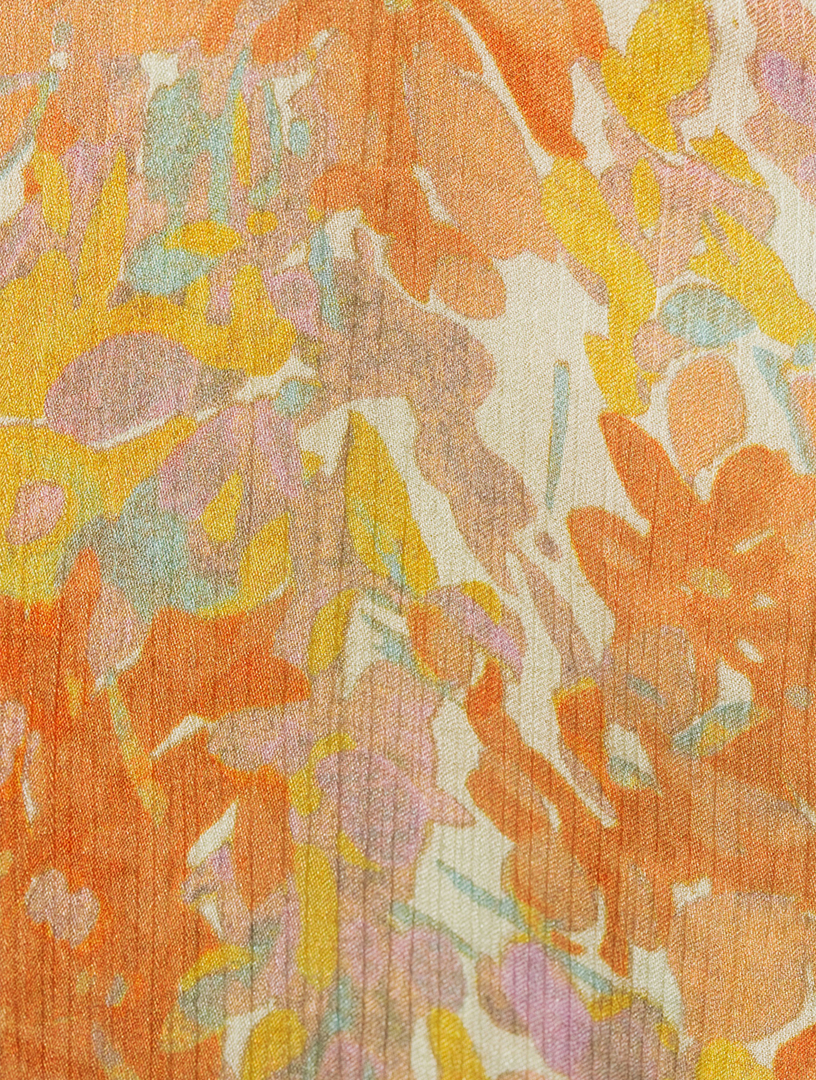 Garden Silk Shirred Blouse
