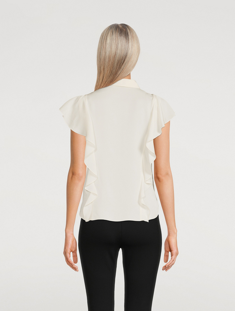Ruffled Silk Georgette Blouse