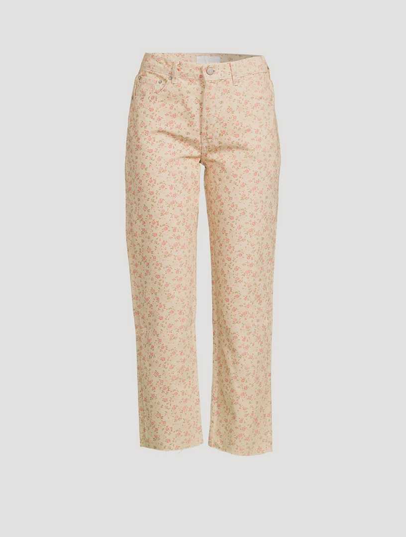 BOYISH The Tommy Straight-Leg Jeans In Floral Print  Beige