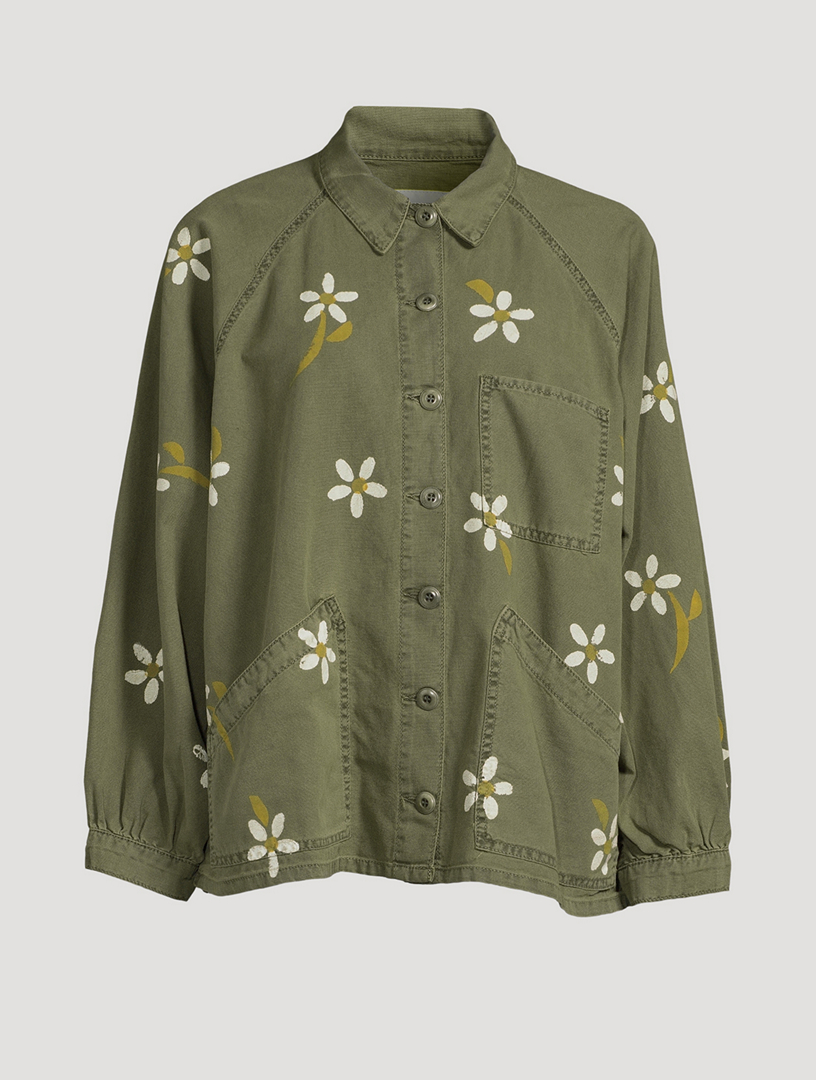 THE GREAT. The Commodore Army Jacket In Floral Print | Holt Renfrew