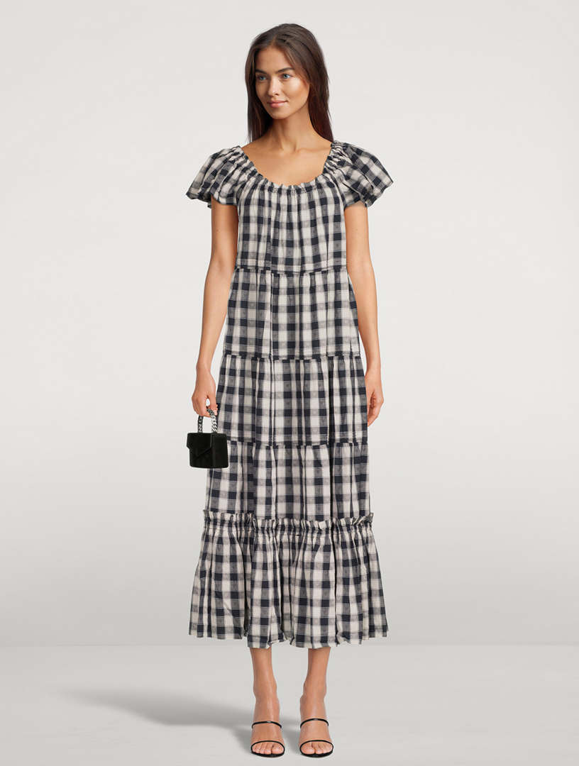 The Nightingale Midi Dress Plaid Print