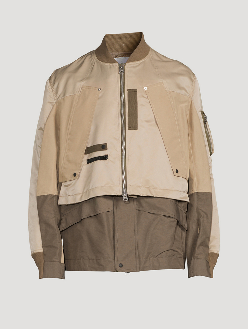 Nylon Twill Mix Blouson Jacket