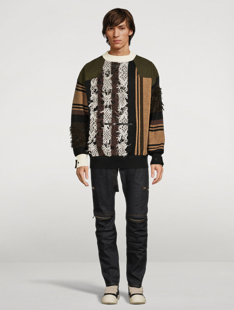sacai サカイ Rug Jacquard Knit Pullover Sacai Rug Jacquard Knit Pullover in Multi | FWRD