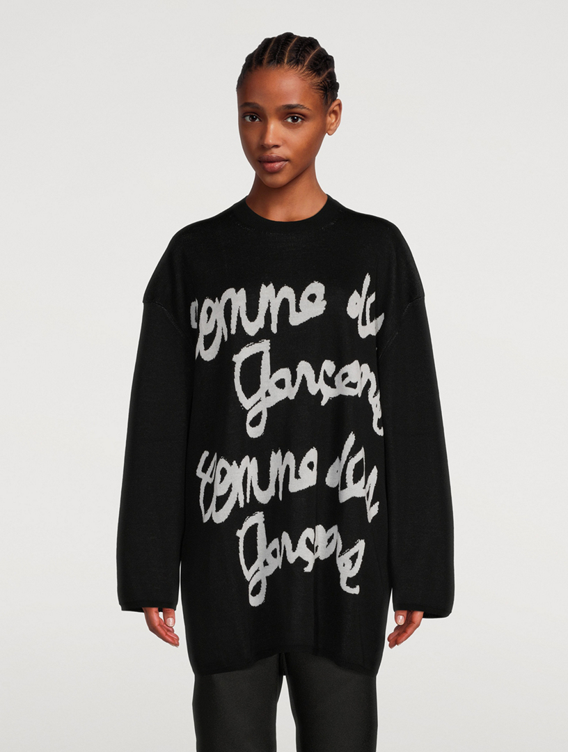 Logo Jacquard Wool Sweater