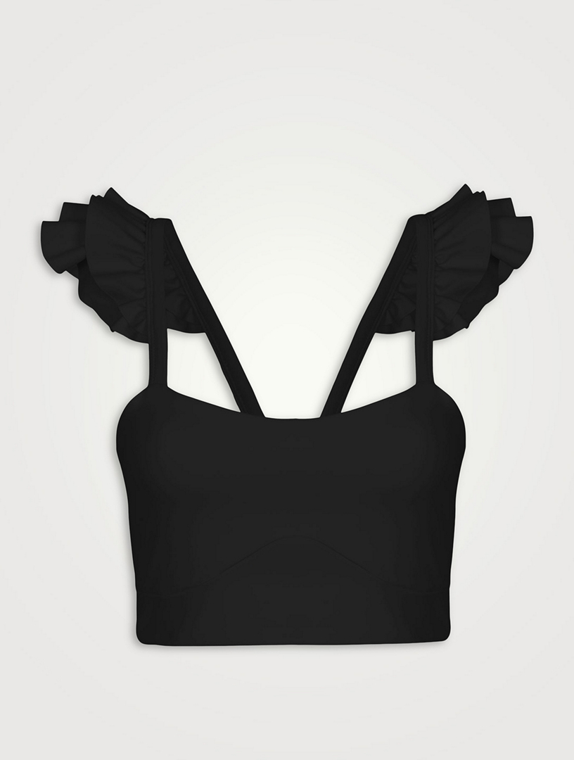 RUFFLE BRA TOP- BLACK