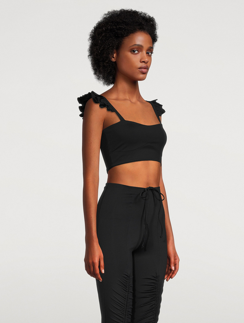 PORT DE BRAS Ruffle Crop Top