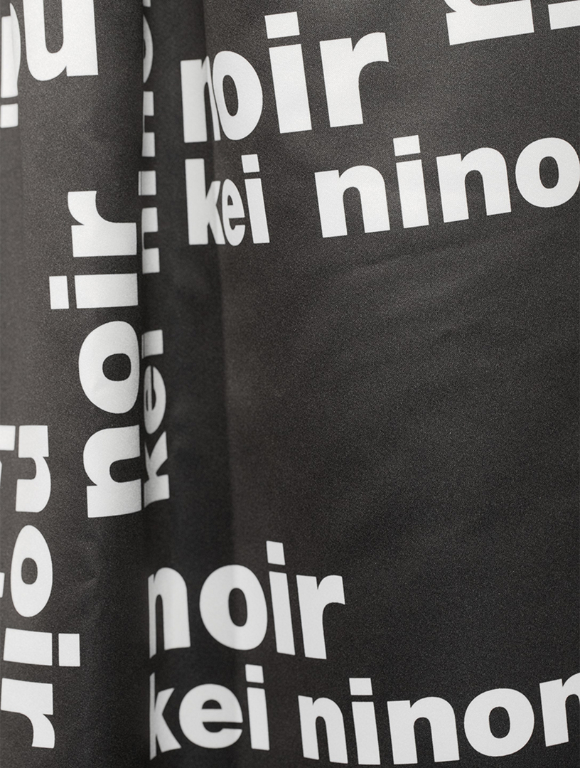 Satin Midi Skirt Logo Print