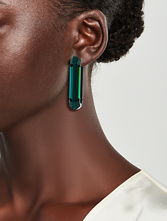 SWAROVSKI Lucent Crystal Hoop Earrings  Green