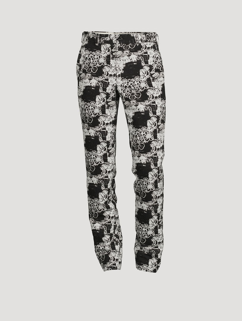 Cotton Dress Pants In Floral Print