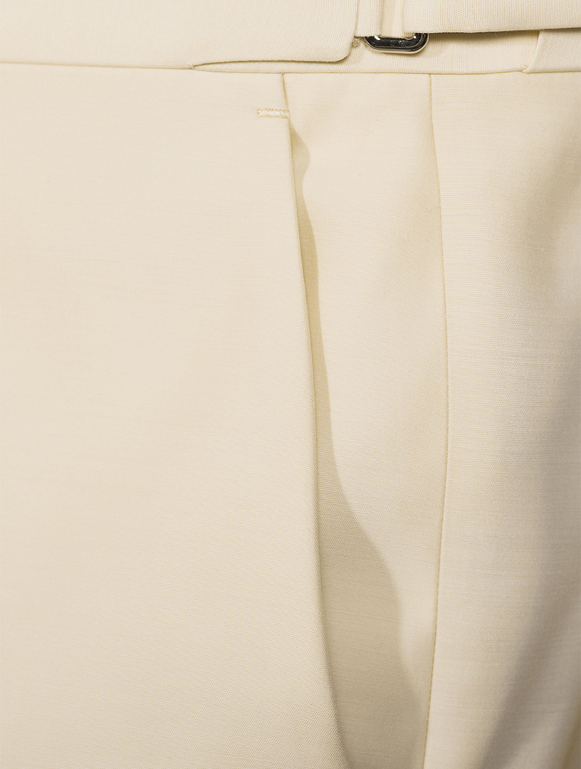 Cooper Wool And Silk Poplin Tailored Pants