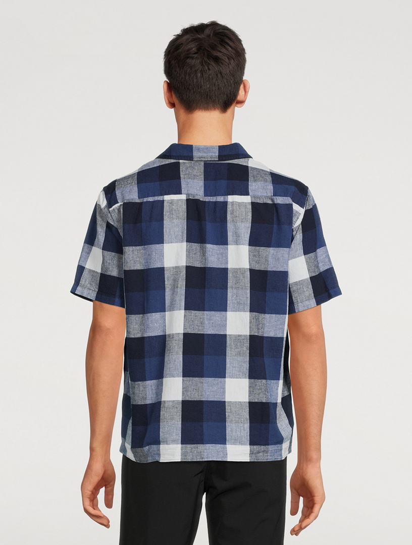Carsten Cotton And Linen Shirt Check Print