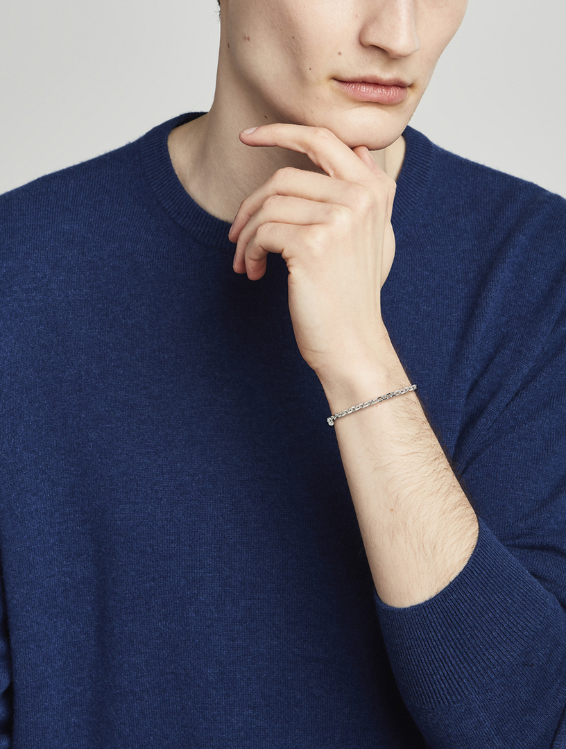 TOM WOOD Anker Rhodium-Plated Sterling Silver Chain Bracelet