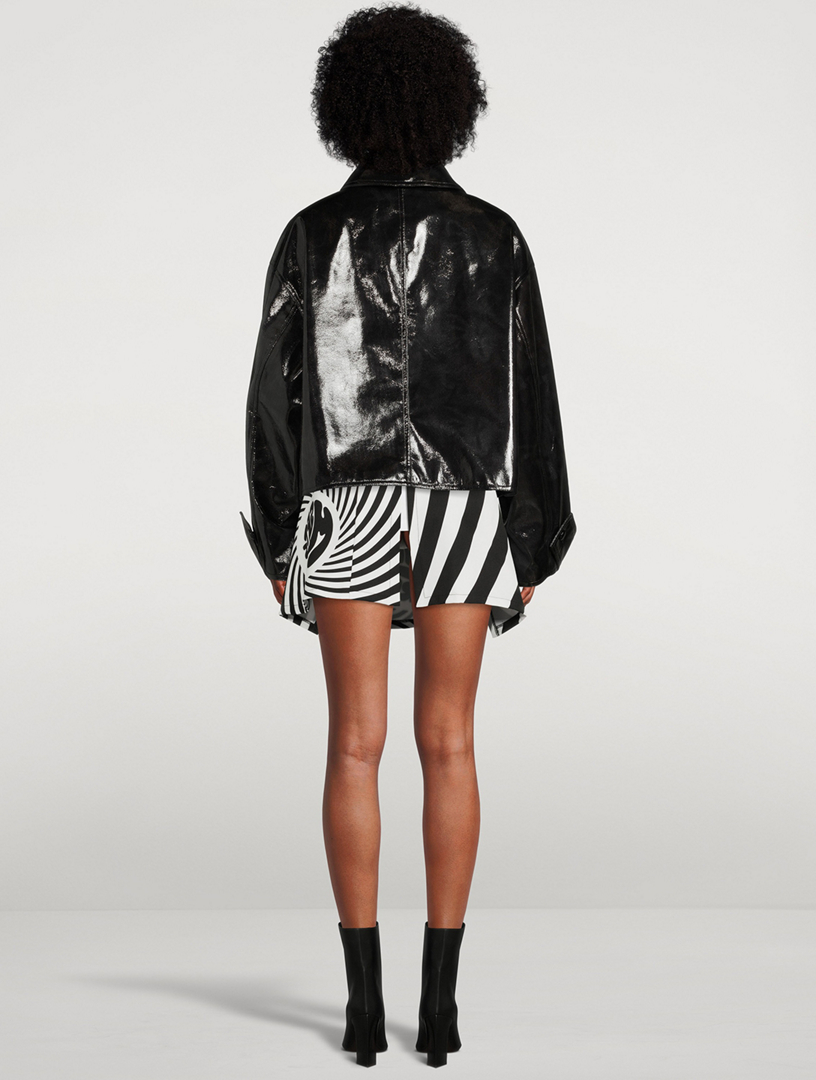 STAND STUDIO Veste Charleen en cuir verni d imitation Holt Renfrew
