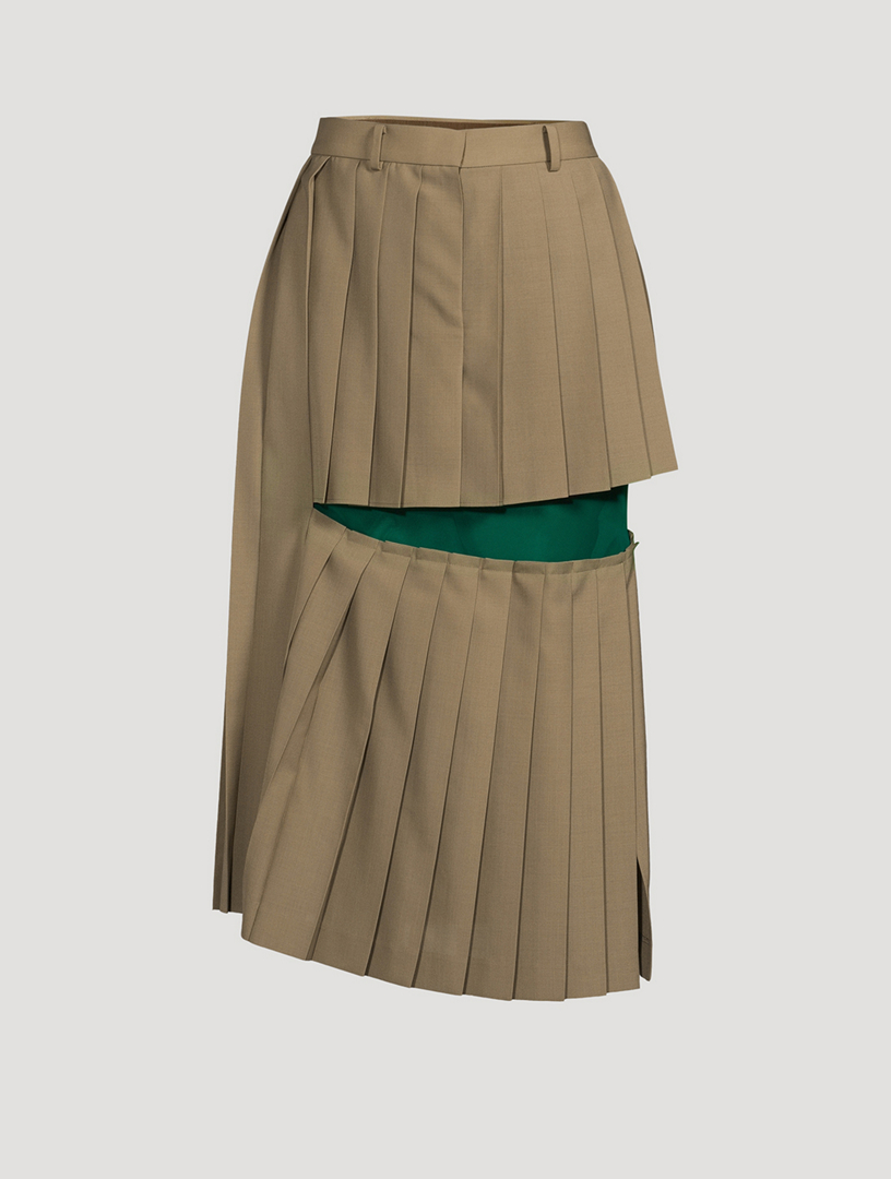 SACAI Suiting x Chiffon Midi Skirt | Holt Renfrew