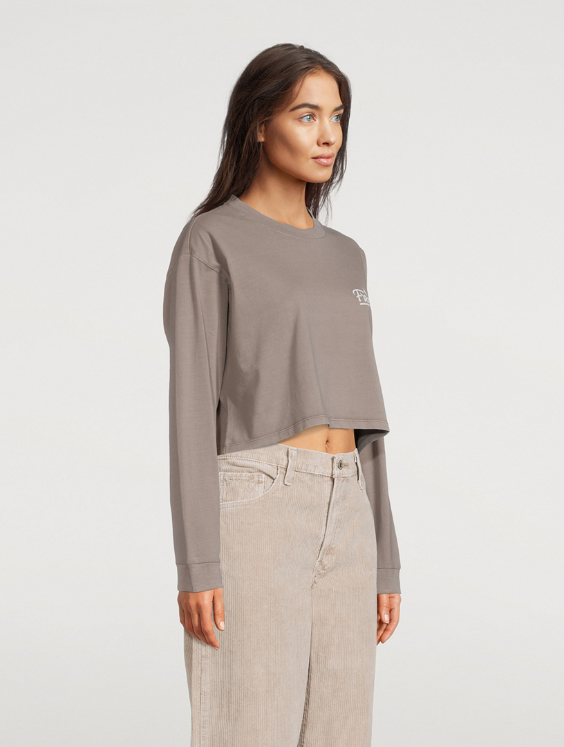 Fresh Reese Graphic Long Sleeve Crop Top