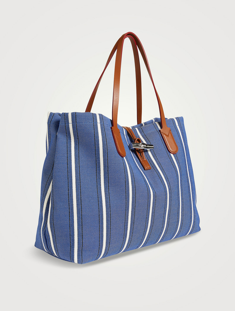 Large Roseau Shoulder Bag In Stripe Print