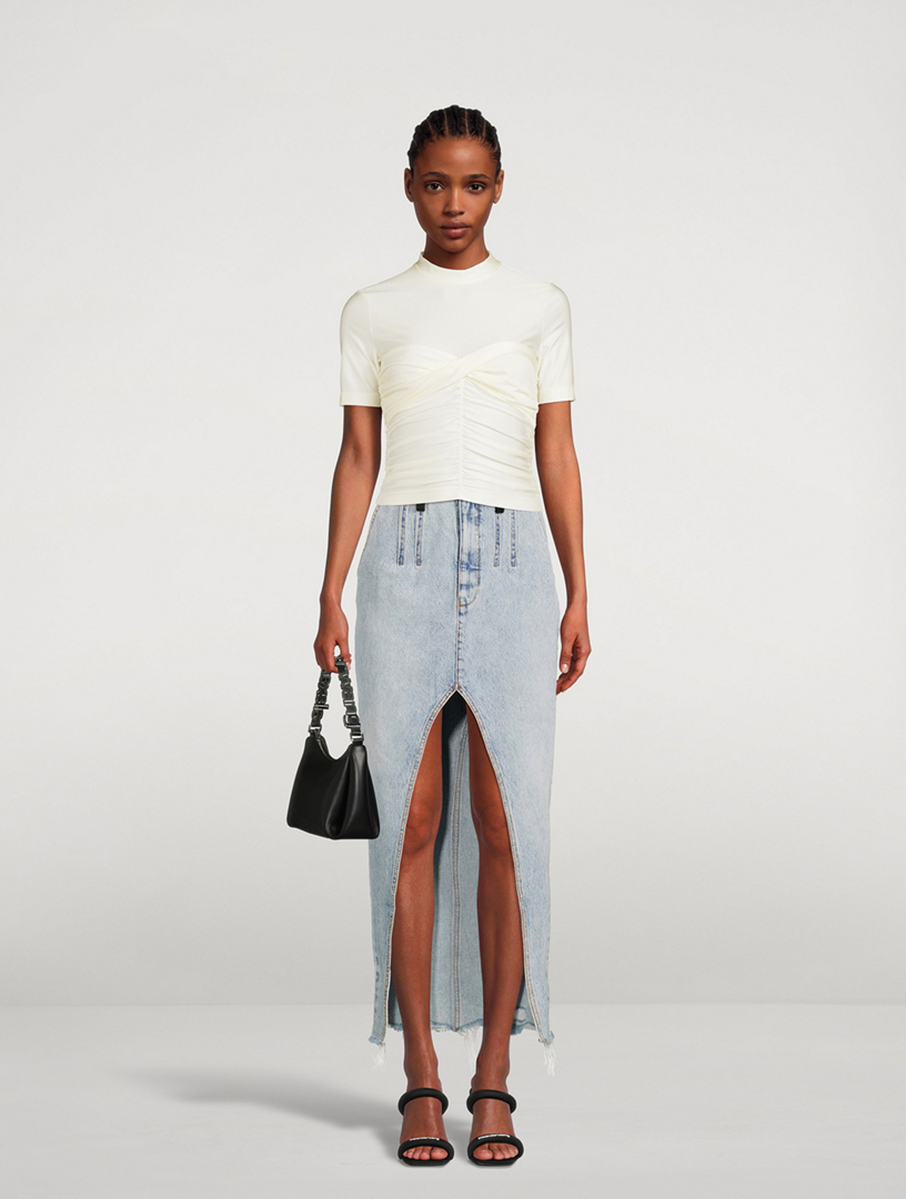 Ruched Mockneck Top