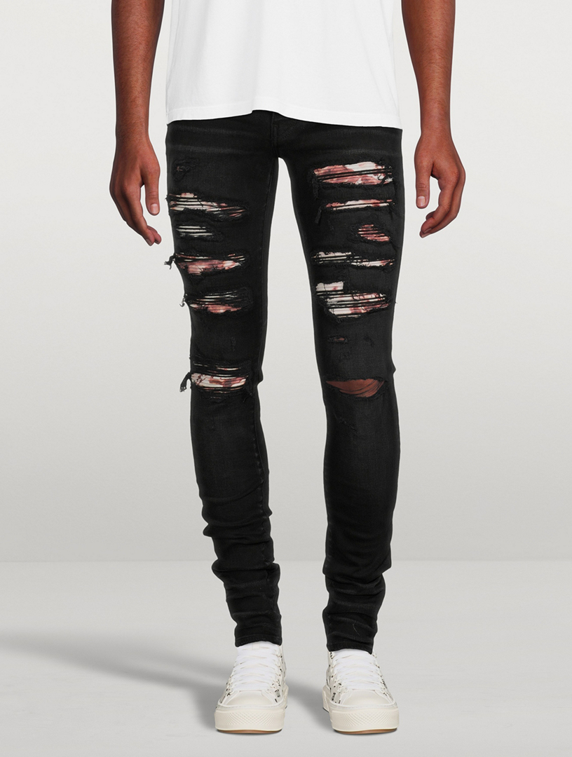 AMIRI Tie Dye Bandana Thrasher Skinny Jeans | Holt Renfrew