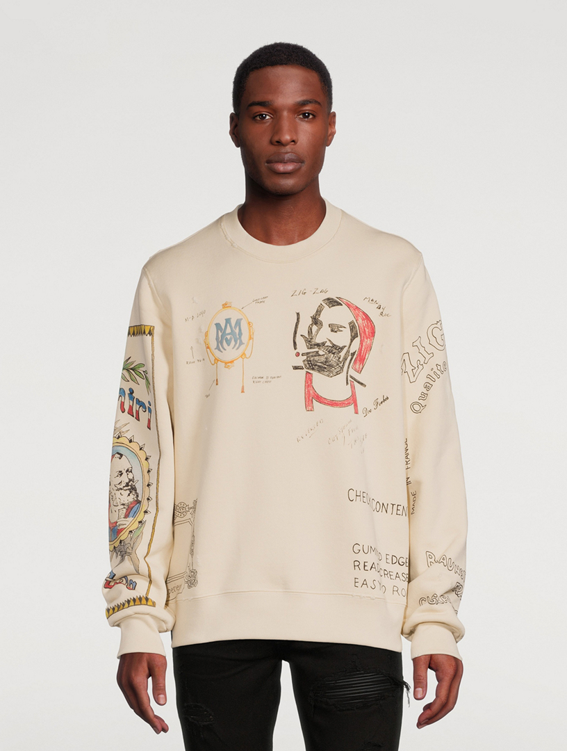 AMIRI 鷲グラフィック トレーナー AMIRI Zig-Zag Sketch Sweatshirt | Holt Renfrew