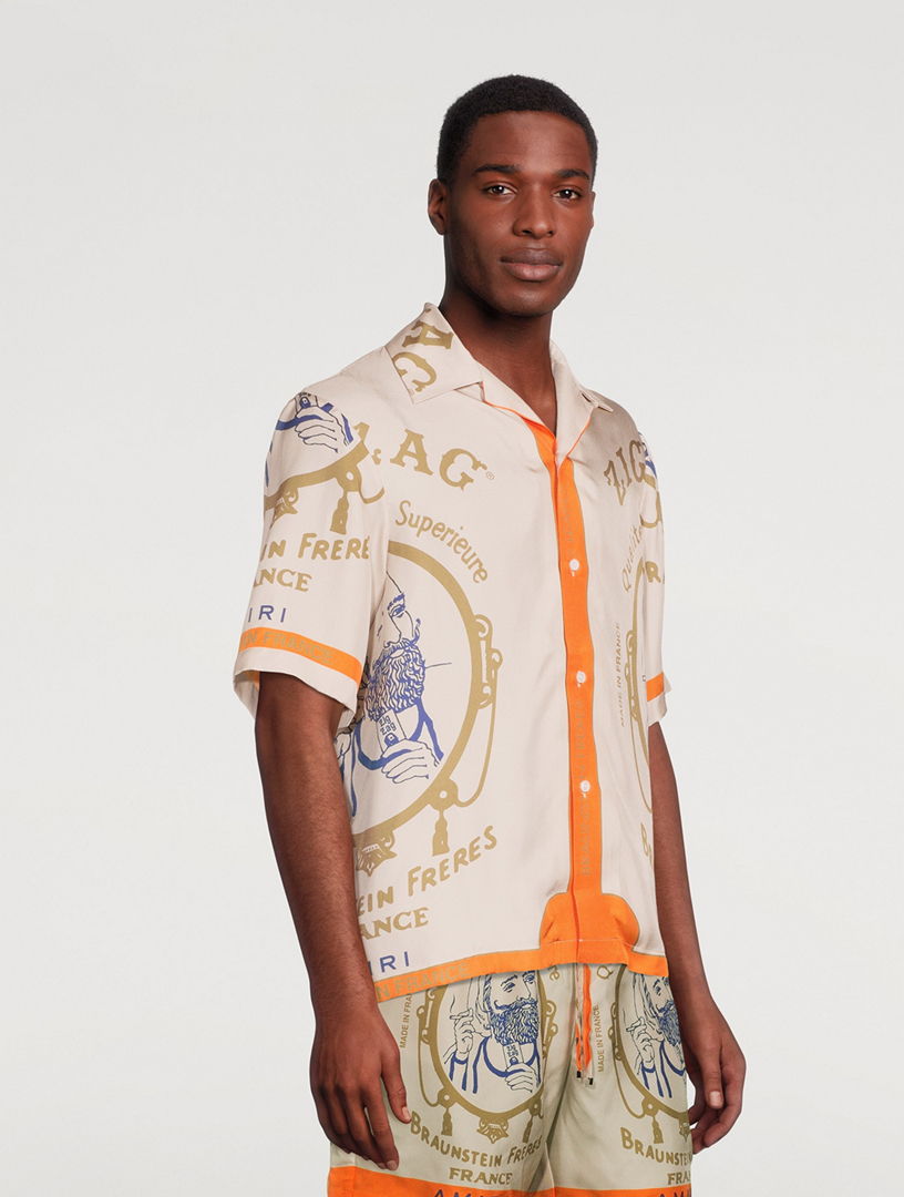 AMIRI Zig Zag Silk Short-Sleeve Shirt | Holt Renfrew
