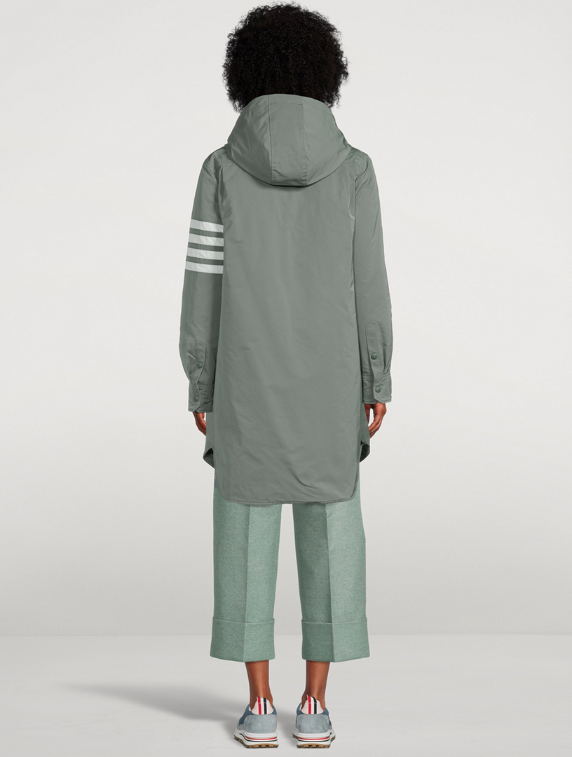 Down Fill Thigh Length Hooded Shirtdress