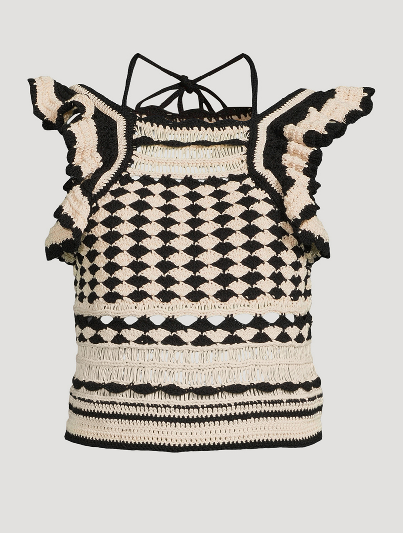 ZIMMERMANN Anneke Crochet Halter Top Holt Renfrew