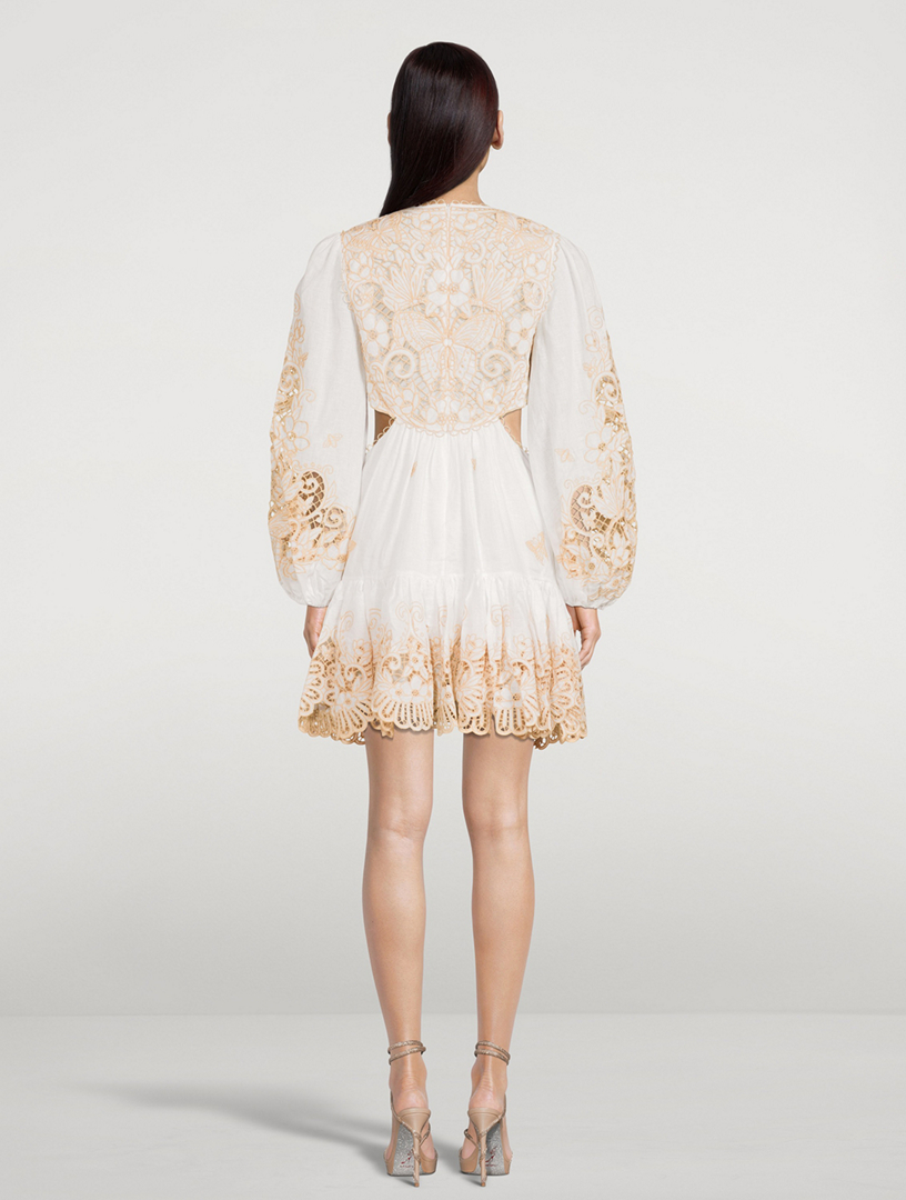 Jeannie Embroidered Mini Dress