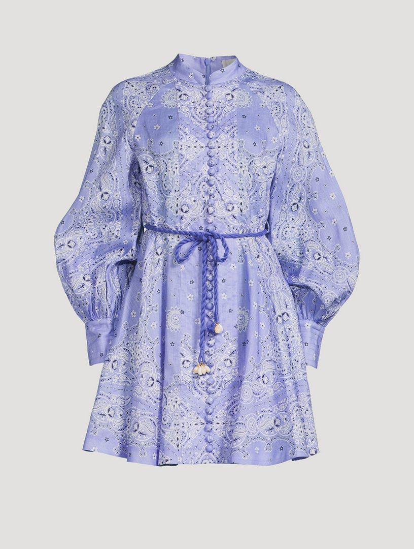 ZIMMERMANN Violet Belted Mini Dress In Bandana Print Holt Renfrew